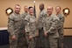 Six of the nine Joint Base Andrews’ Senior Master Sgts. selected for promotion to Chief Master Sgt. pose for a photo during a release ceremony held at The Club here, Dec. 17, 2015. Congratulations to Stacy Ascione, Robert Kamholz, Timothy Leahey, Dana Council, Jodi Epps, Alexander Garrett, Angel Luna, Marjon Robertson and James Worley. (U.S. Air Force photo/Senior Airman Ryan J. Sonnier)