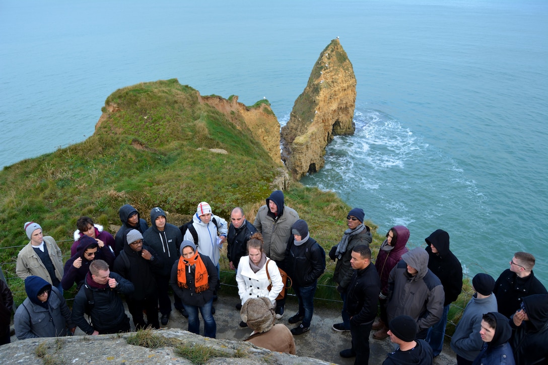 U.S. Marine noncommissioned officers of U.S. Marine Corps Forces Europe and Africa visited the historic Pointe du Hoc in Normandy, France, Dec. 11-13, a pivotal site featuring the remnants of the amphibious Allied landings during World War II, also known as D-Day. The Marine NCOs are the backbone of service component operations for U.S. European Command that supports numerous NATO-led operations and exercises in Europe that enables the Alliance to continue their proven, enduring partnerships. 