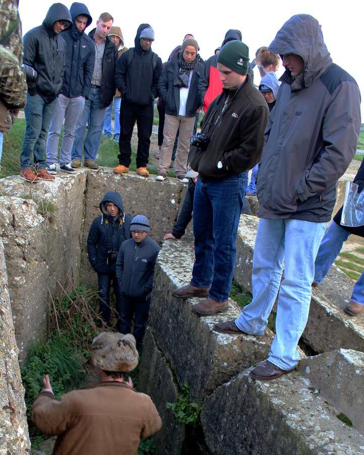 U.S. Marine noncommissioned officers of U.S. Marine Corps Forces Europe and Africa visited the historic Pointe du Hoc in Normandy, France, Dec. 11-13, a pivotal site featuring the remnants of the amphibious Allied landings during World War II, also known as D-Day. The Marine NCOs are the backbone of service component operations for U.S. European Command that supports numerous NATO-led operations and exercises in Europe that enables the Alliance to continue their proven, enduring partnerships. 