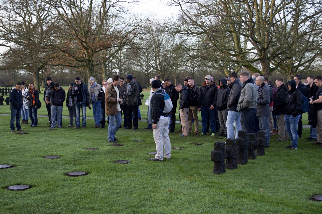 U.S. Marine noncommissioned officers of U.S. Marine Corps Forces Europe and Africa visited Normandy, France, Dec. 11-13, for a battle-field study of the historic amphibious Allied landings during World War II, also known as D-Day. The Marine NCOs are the backbone of service component operations for U.S. European Command that supports numerous NATO-led operations and exercises in Europe that enables the Alliance to continue their proven, enduring partnerships. 