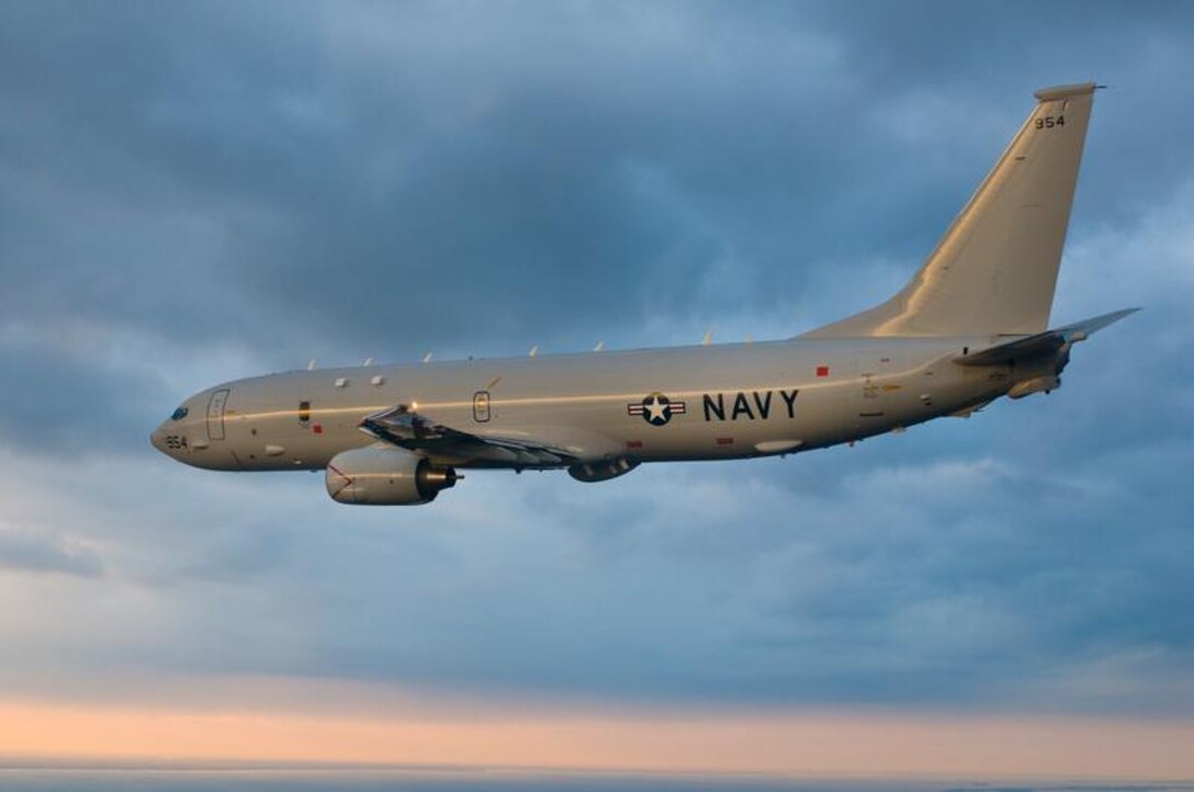 TYNDALL AIR FORCE BASE, Fla.--  Here is the Navy’s P-8A Poseidon aircraft, the newest addition to its anti-submarine & intelligence, surveillance and reconnaissance platforms, in flight. It’s the replacement  for the P-3 Orion legacy aircraft, which in the past has proven valuable to the Air Forces Northern organization for the incident awareness and assessment portion of Defense Support of Civil Authorities missions. (Courtesy Navy Photo Released)