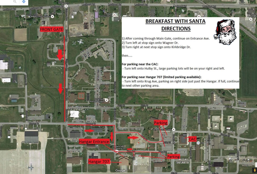 This free event is open to all military, civilians working on base, retirees, and their guests. This means all active duty and retired Traditional Reservists, Air Reserve Technicians, military, NAF/GS civilians and contractors.

Following Santa's exciting arrival, visitors will follow Santa on a fire truck, to the Falcon Club Café for Breakfast, where there will be refreshments, pictures with Santa and games for all.
