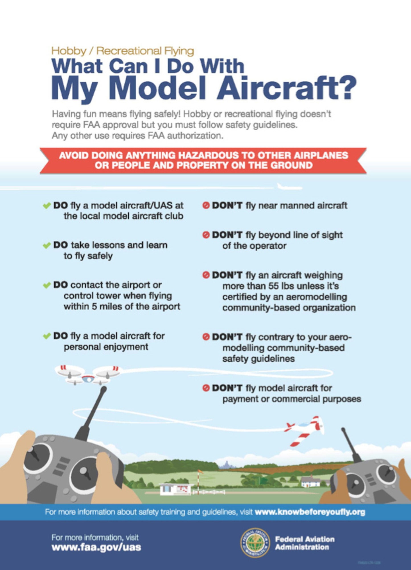FAA model aircraft do's and don'ts