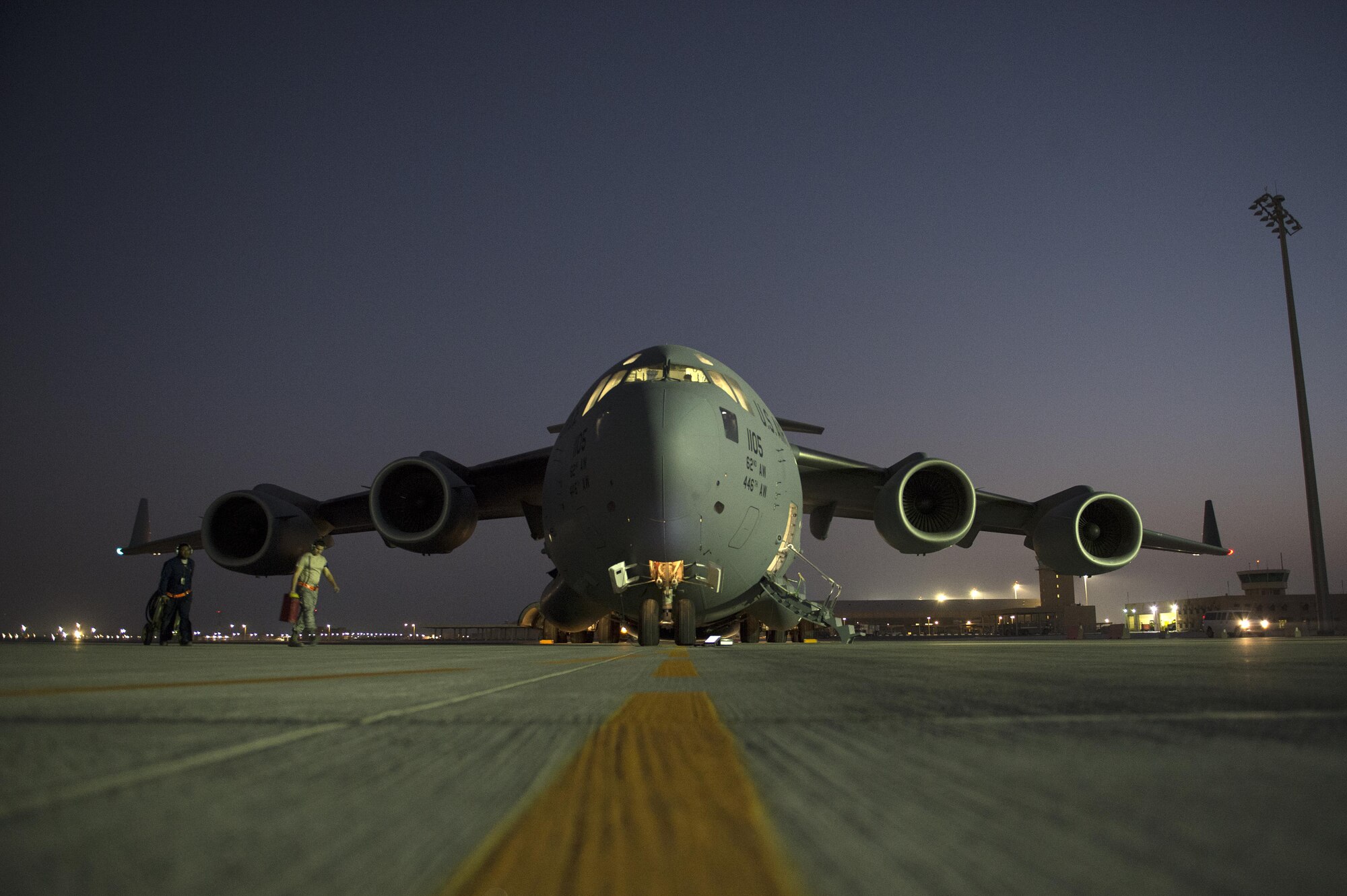 U.S. Air Force Airmen prepare to deliver fuel to Coalition bases in Iraq in support of Operation Inherent Resolve, Dec. 16, 2015. OIR is the coalition intervention against the Islamic State of Iraq and the Levant. (U.S. Air Force photo by Tech. Sgt. Nathan Lipscomb)