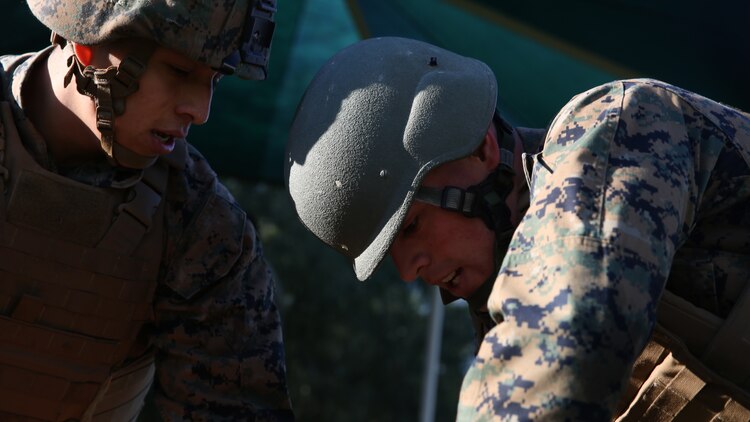 Nearly 30 Marines participate in a Tactical Combat Casualty Care course to learn how to save lives in combat situations, Dec. 14-18, on Naval Air Station Sigonella, Italy. Medical officers and corpsmen with Special-Purpose Marine Air-Ground Task Force Crisis Response-Africa taught the Marines how to apply emergency medical services to injured service members in the event a corpsman is injured or not near a casualty.The Marines and sailors are deployed to NAS Sigonella, Italy, with Special-Purpose Marine Air-Ground Task Force Crisis Response-Africa.