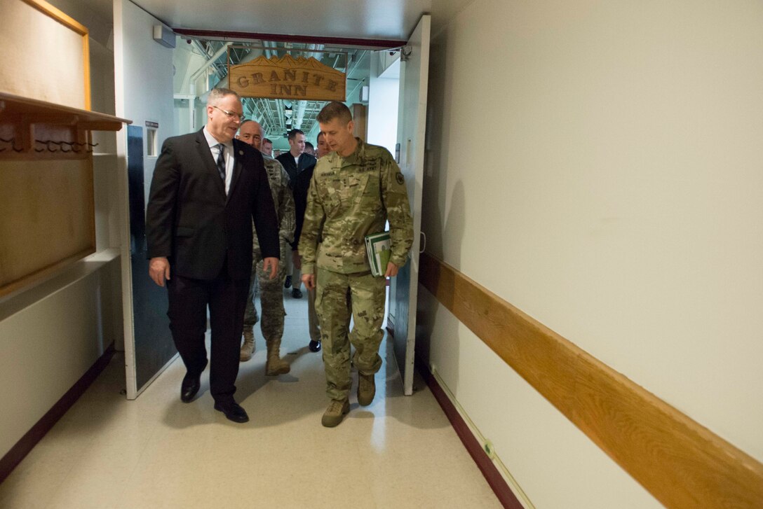 Deputy Defense Secretary Bob Work tours Cheyenne Mountain Air Force Station, Colo., Dec. 18, 2015. Work is in Colorado to meet with defense leaders and tour local commands. DoD photo by Navy Petty Officer 1st Class Tim D. Godbee