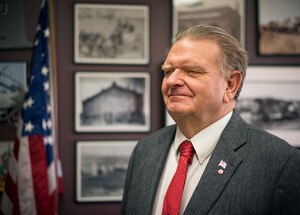 Mountain Home Mayor Tom Rist stands in his office in Mountain Home, Idaho, Dec. 1, 2015. Rist has lived in Mountain Home since 1958 and served as mayor since 2007. (U.S. Air Force photo by Tech. Sgt. Samuel Morse/RELEASED)