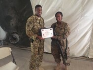 Technical Sgt. Natalie Johnson, 459th Aerial Staging Squadron medical technician, was the 455th Air Expeditionary Wing Top III Whole Airmen Concept NCO of the Month (October), Craig Joint Theater Hospital, Bagram Airfield, Afghanistan. (U.S. Air Force courtesy photo)