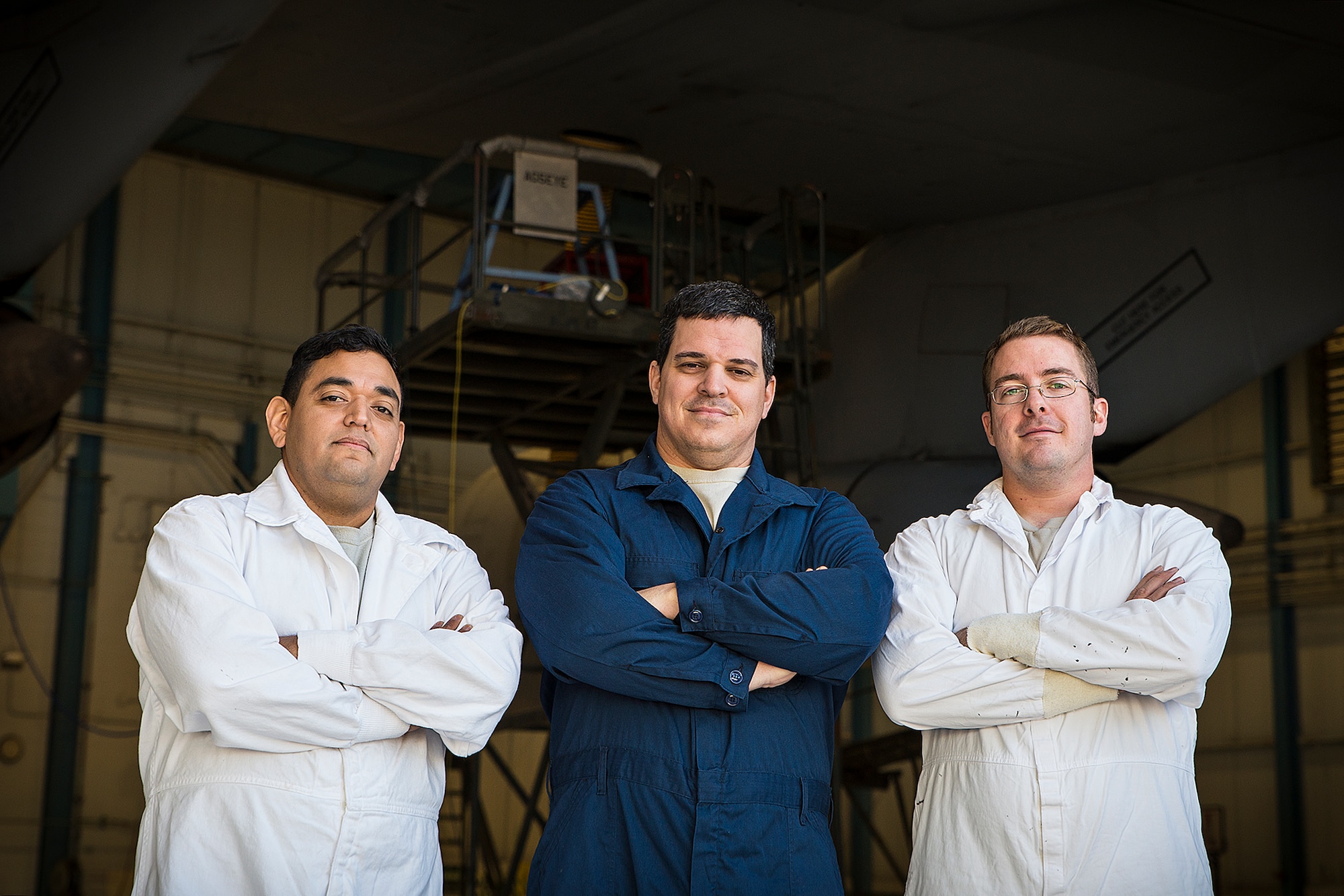 Senior Airman Eric Garcia, Tech. Sgt. Jason Rachwitz, and Senior Airman Joseph Hargrave, 433rd Maintenance Squadron aircraft fuel systems technicians, participated in the annual fuel extraction exercise Dec. 17, 2015  at Joint Base San Antonio-Lackland, Texas. The exercise is graded for extraction protocol, execution time, and safety. This year the Airmen completed the exercise in record time, 3 minutes and 15 seconds. (U.S. Air Force photo by Benjamin Faske) (released)