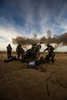 U.S. Marines with India Battery, 3rd Battalion, 11th Marine Regiment, 1st Marine Division, conduct a fire mission during Steel Knight 2016 (SK-16) at Marine Corps Air Ground Combat Center Twentynine Palms, Calif., Dec 10, 2015. SK-16 is an annual military exercise developed to prepare 1st Marine Division personnel within the Ground Combat Element of a Marine Air-Ground Task Force. (U.S. Marine Corps photo by Lance Cpl Ryan Kierkegaard 1st Marine Division Combat Camera /Released)