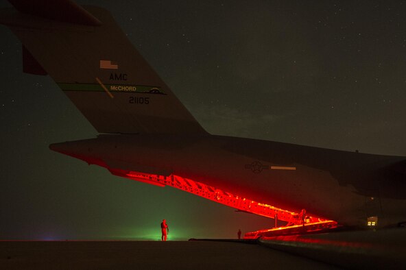 Airmen deliver fuel to coalition bases in Iraq in support of Operation Inherent Resolve Dec. 16, 2015. OIR is the coalition intervention against the Islamic State of Iraq and the Levant. (U.S. Air Force photo/Tech. Sgt. Nathan Lipscomb) 
