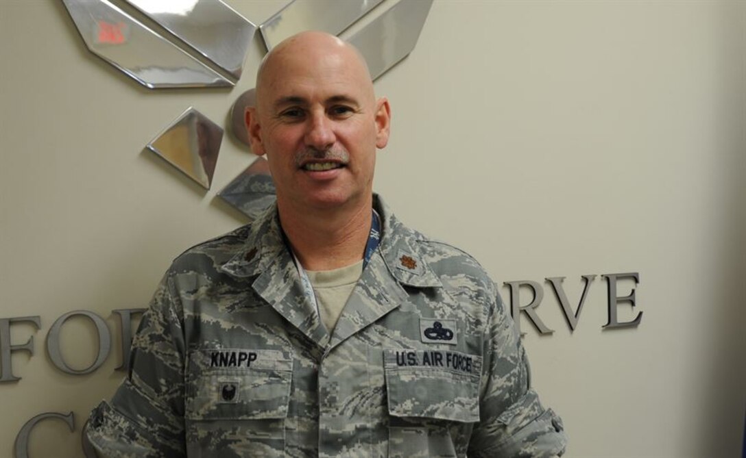 Three Air Force Reserve officers have been selected to lead active-duty units under the voluntary Extended Active Duty tour program. Maj. Albert Knapp, Air Force Reserve Command Directorate for Logistics, Engineering and Force Protection executive officer, will lead the 56th Maintenance Squadron, Kirtland AFB, New Mexico. (US. Air Force photo/Philip Rhodes) 