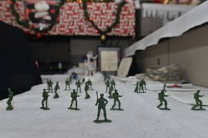 Members of U.S. Army Training and Doctrine Command (TRADOC) decorated their office space for the holidays at Fort Eustis, Va., Dec. 21, 2015. Throughout TRADOC’s Architecture Integration Management Directorate, personnel adorned their cubicles with various themes ranging from military to antique and pop-culture characters. (U.S. Air Force photo by Staff Sgt. Natasha Stannard)