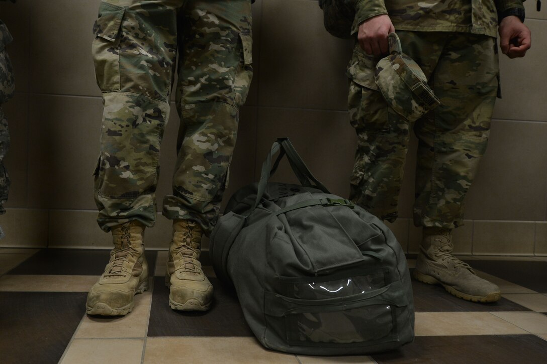 Advanced Individual Training students  assigned to the 128th Aviation Brigade wait to be released for exodus at Fort Eustis, Va., Dec. 18, 2015. More than 982 students were released for exodus, during which they were granted leave for the holiday season. (U.S. Air Force photo by Staff Sgt. Natasha Stannard)