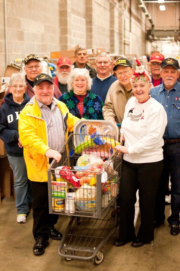 The National Sojourners Quantico Chapter’s 44 members attend their annual Christmas Food Basket donation Dec. 22 at the Quantico Marine Corps Base Commissary aboard Marine Corps Base Quantico. The Chapter 44 members also send students to the campus of Freedom Foundation at Valley Forge, Pennsylvania, where they sponsor an essay contest and award JROTC medals to students in the local high schools.