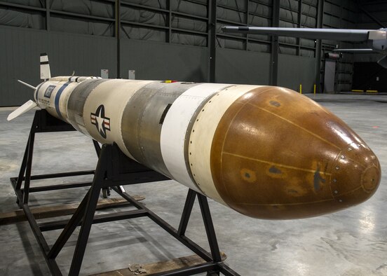 Air-launched anti-satellite missiles (ASAT) were carried under F-15 aircraft. In 1985 a test launch successfully resulted in the destruction of an obsolete satellite. The missile was never put into production or made operational. (U.S. Air Force photo)
