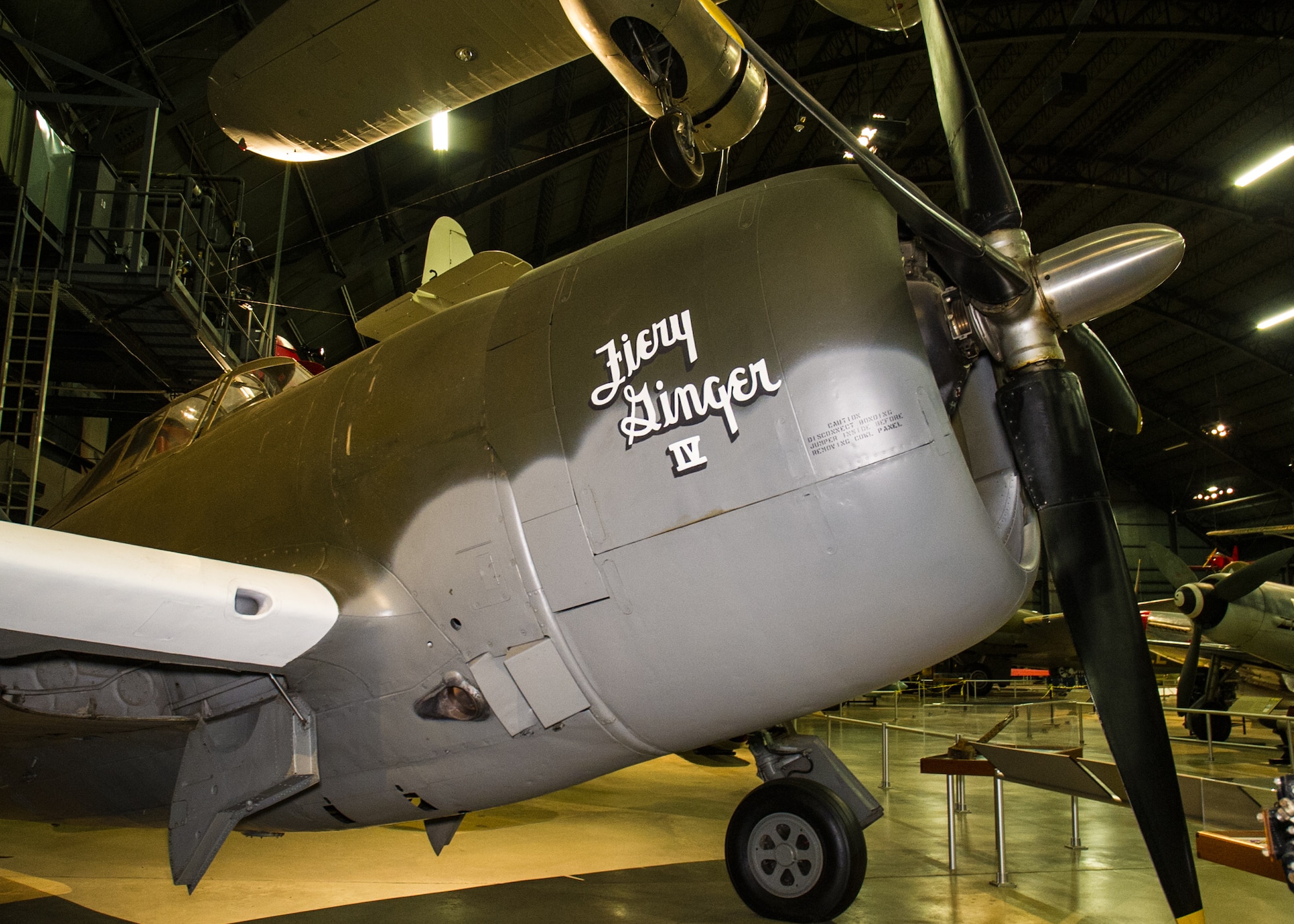 Republic P-47D "Fiery Ginger" in the World War II Gallery at the National Museum of the United States Air Force. (U.S. Air Force photo)