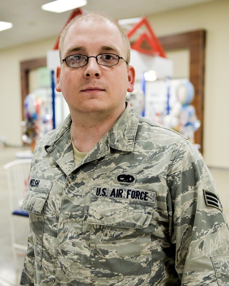 Senior Airman Curley Welsh, 2nd Maintenance Squadron electronic warfare journeyman said, “My resolutions for this upcoming year include working toward my bachelor’s degree, improving my physical fitness test scores and losing a couple pounds.”(U.S. Air Force photo/Airman 1st Class Mozer O. Da Cunha)