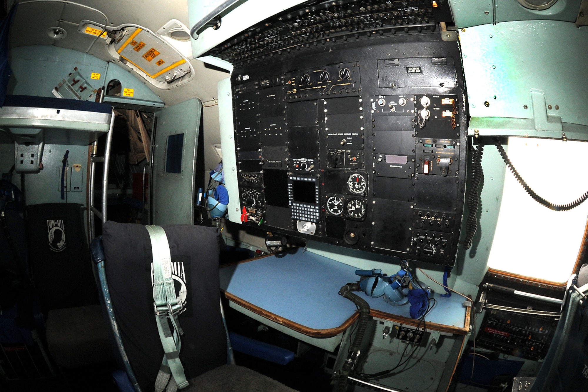 Lockheed C-141C navigator station at the National Museum of the United States Air Force. (U.S. Air Force photo by Ken LaRock)