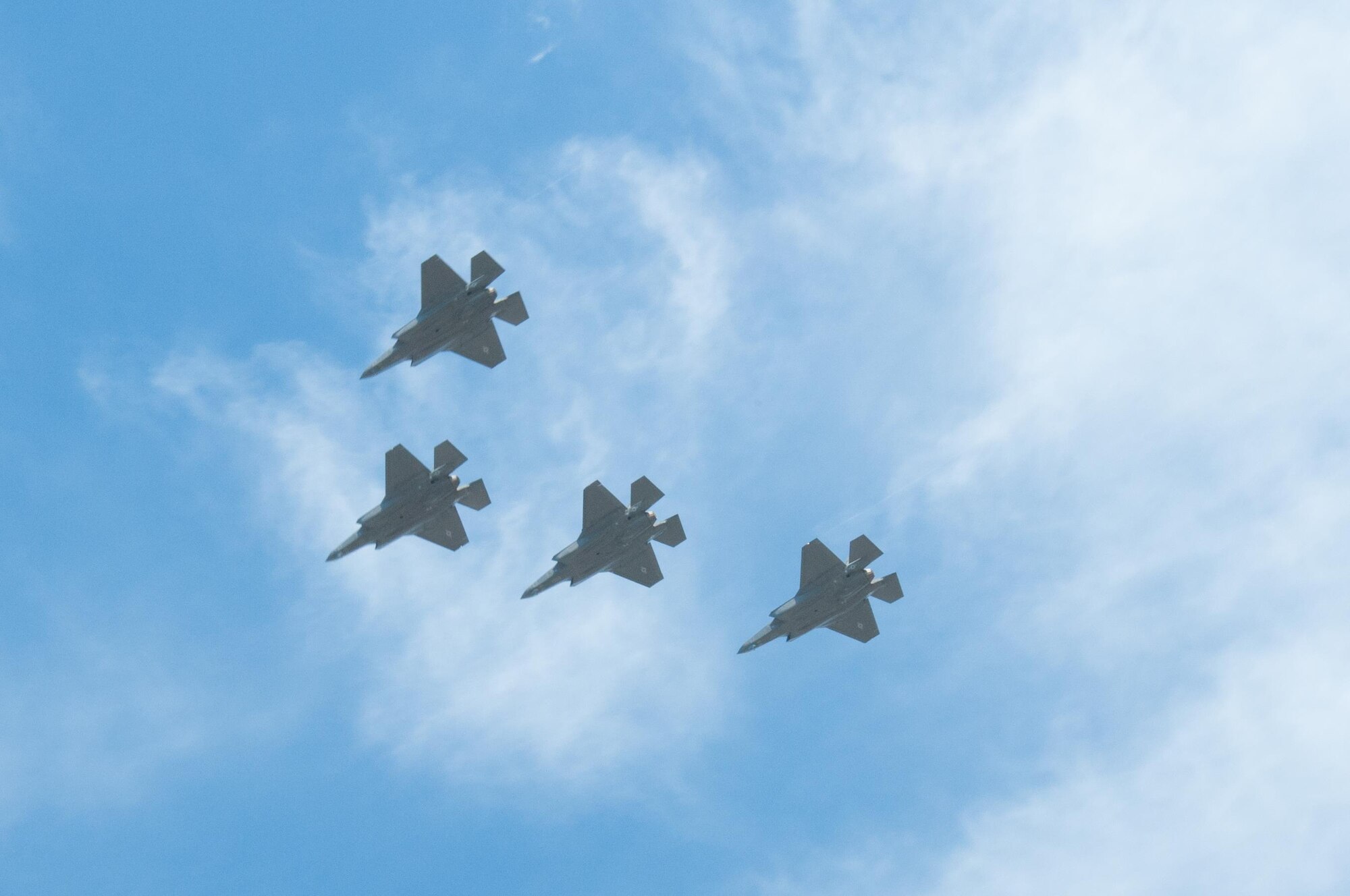 NAVAL AIR STATION FORT WORTH JOINT RESERVE BASE, Texas - Four F-35s fly over Amon G. Carter stadium in Fort Worth, Texas Dec. 29 to kick off the Lockheed Martin Armed Forces Bowl. During the game, the U.S. Air Force Academy and the University of California battled for the championship, but in the end the Bears beat the Falcons 55 to 36. (U.S. Air Force photo by Master Sgt. Julie Briden-Garcia)