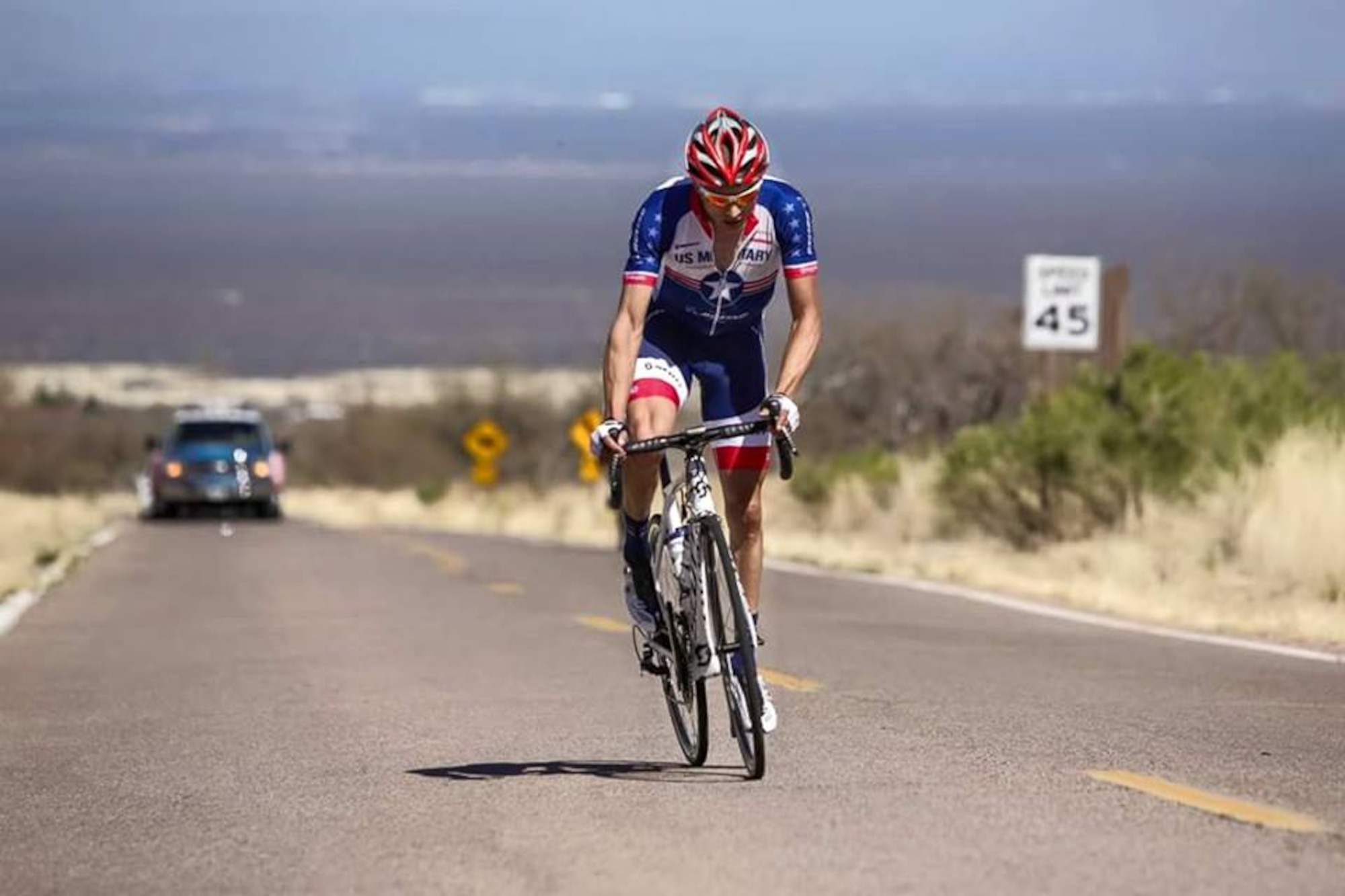 Oregon Air National Guard Tech. Sgt. Dwayne Farr, an Egress repairman with the 142nd Fighter Wing participates in altitude training in Tucson, Arizona, riding up to Kitt Peak with an elevation topping out at 9,000 feet above sea level, July 1, 2015. (Photo courtesy of Tech. Sgt. Dwayne Farr)
