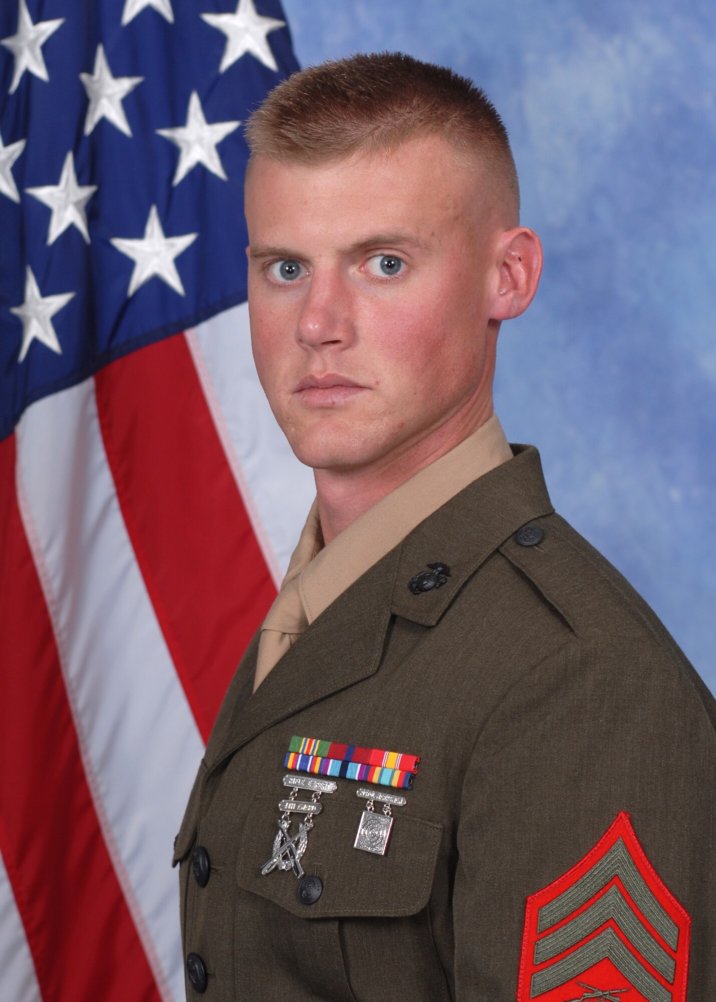 GOODFELLOW AIR FORCE BASE, Texas -- Sgt. William R. Ryan, Marine Corps. Detachment is the Team Goodfellow 2014 Volunteer of the Year and Joint Color Guard of the Year. (U.S. Air Force photo/ 17th Training Wing Public Affairs)