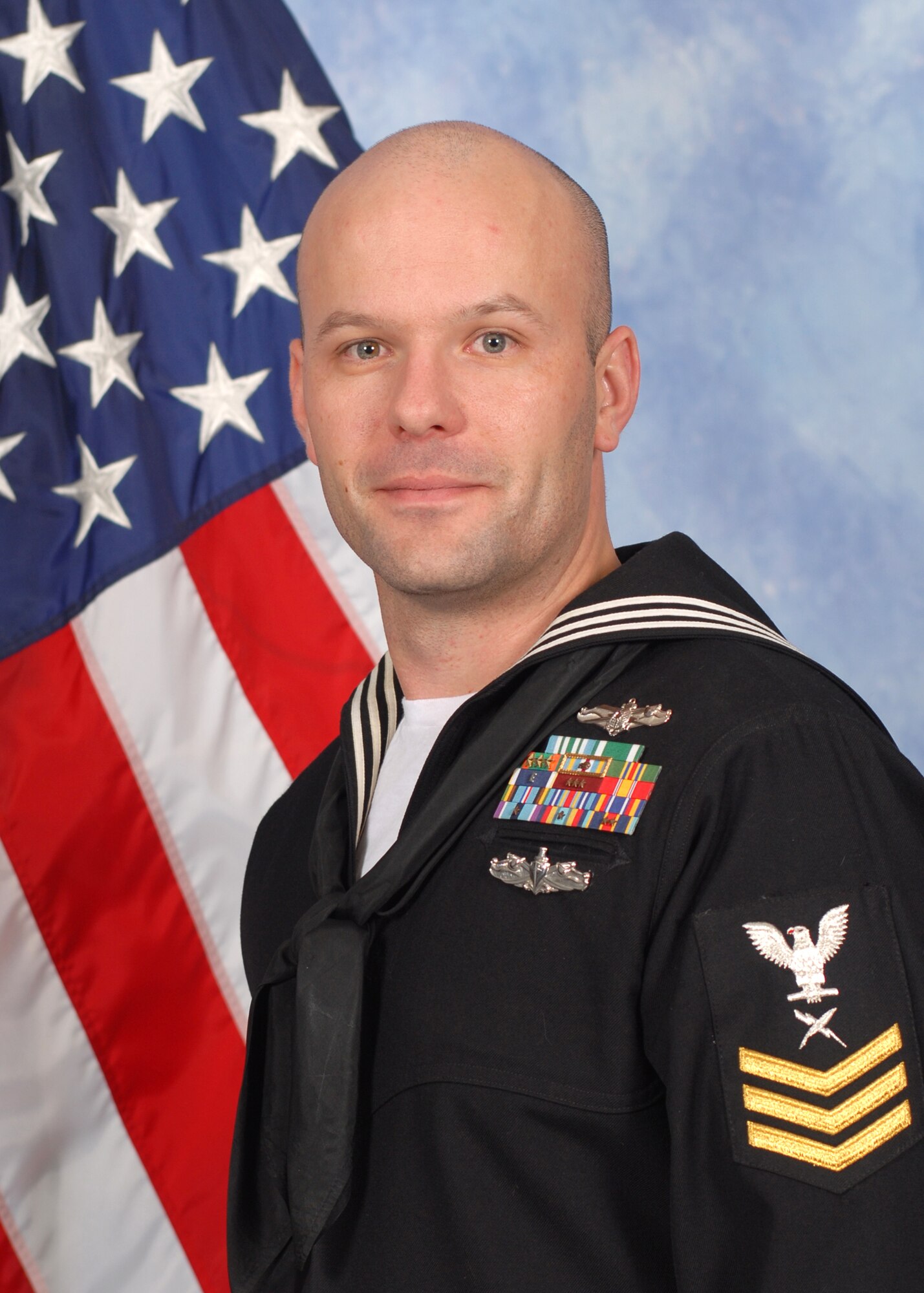 GOODFELLOW AIR FORCE BASE, Texas -- Petty Officer 1st Class Stephen A. Comstock, Navy Center for Information Dominance Detachment, is the Team Goodfellow 2014 Service Member of the Year. (U.S. Air Force photo/ 17th Training Wing Public Affairs)