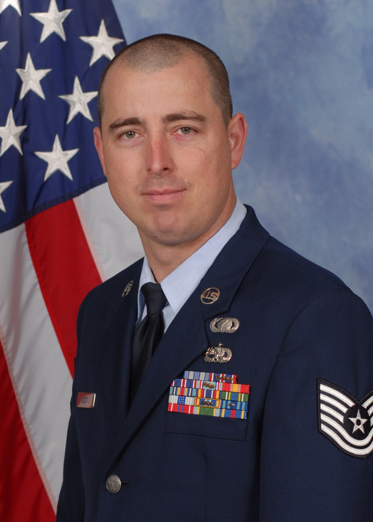 GOODFELLOW AIR FORCE BASE, Texas -- Tech. Sgt. Micheal S. Scott, 17th Mission Support Group, is the 17th Training Wing 2014 NCO of the Year. (U.S. Air Force photo/ 17th Training Wing Public Affairs)