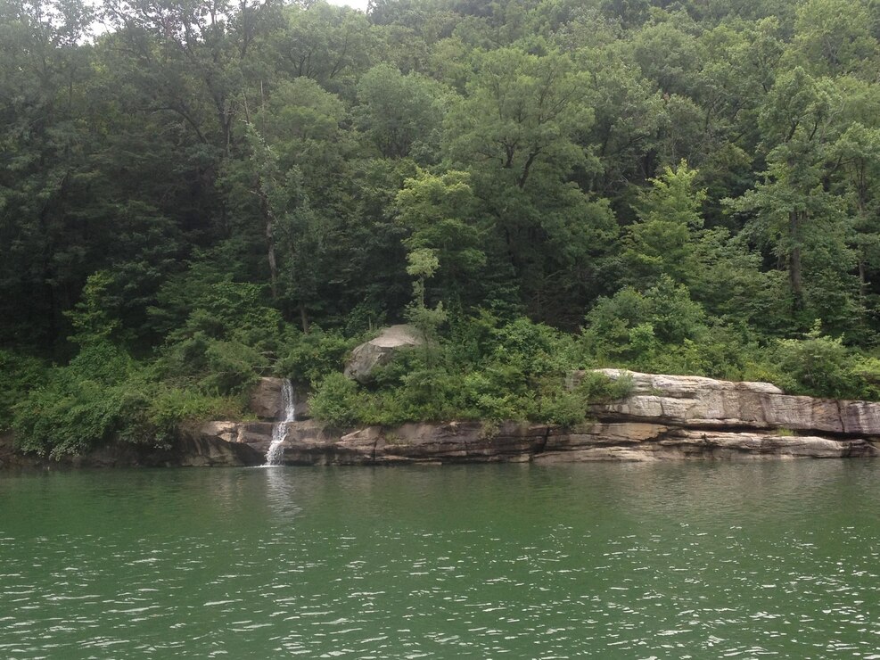 Unnamed stream cascades into Tygart Lake