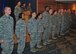 Tyndall’s newest promotees sing the Air Force Song after the January Promotion Ceremony Jan. 30 at the Horizon’s Ballroom. The monthly promotion ceremony honors those Airmen receiving a new rank. (U.S. Air Force photo by Airman 1st Class Dustin Mullen)