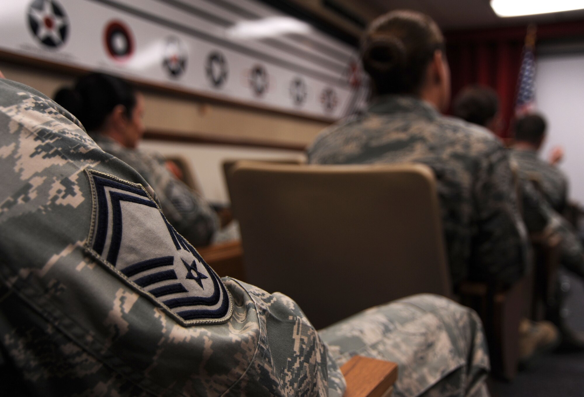 Senior Non-Commissioned Officers come together to bounce ideas and learn from each other at the SNCO Forum and Social at the Enlisted Heritage Hall at Maxwell-Gunter Air Force Base, Ala., Jan. 29, 2015. After the forum, the SNCOs partook in a scavenger hunt at the Enlisted Heritage Hall and learned a little about U.S. Air Force history. (U.S. Air Force photo by Airman 1st Class Alexa Culbert/Cleared)