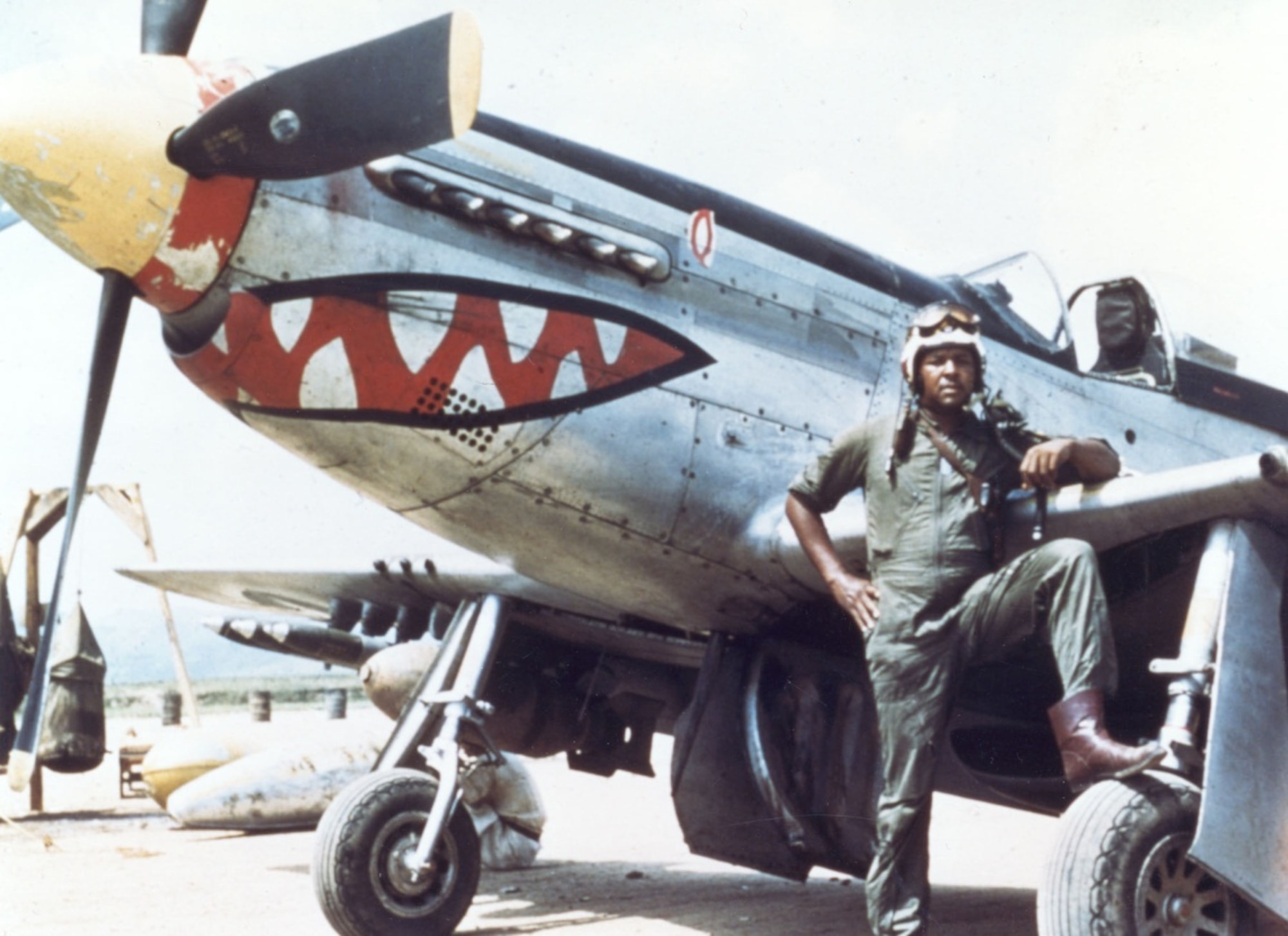 Lt. Daniel "Chappie" James and P-51 in Korea (U.S. Air Force Photo)