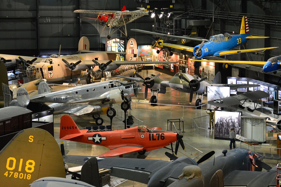 An overall view of the World War II Gallery at the National Museum of the United States Air Force. (U.S. Air Force photo)