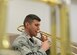 U.S. Air Force Airman 1st Class James Hubbard, Heritage of America Band trombonist, rehearses with the Rhythm in Blue Jazz Ensemble at Crawford Hall at Langley Air Force Base, Va., Jan. 29, 2015. Hubbard brings two decades of formal music education and classical training to the band, where he has served since 2013. (U.S. Air Force photo by Staff Sgt. Jason J. Brown/Released)
