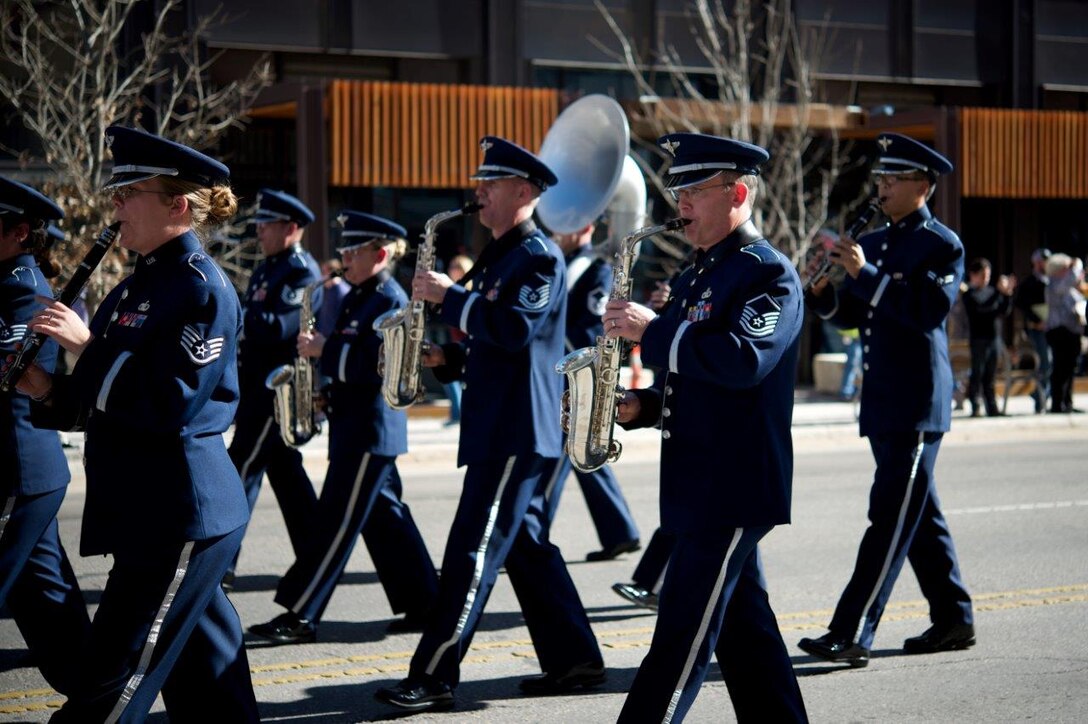 USAF Band of the West's saxophone section in Austin, TX for the Governor's Inaugural parade.  20 Jan 2015
