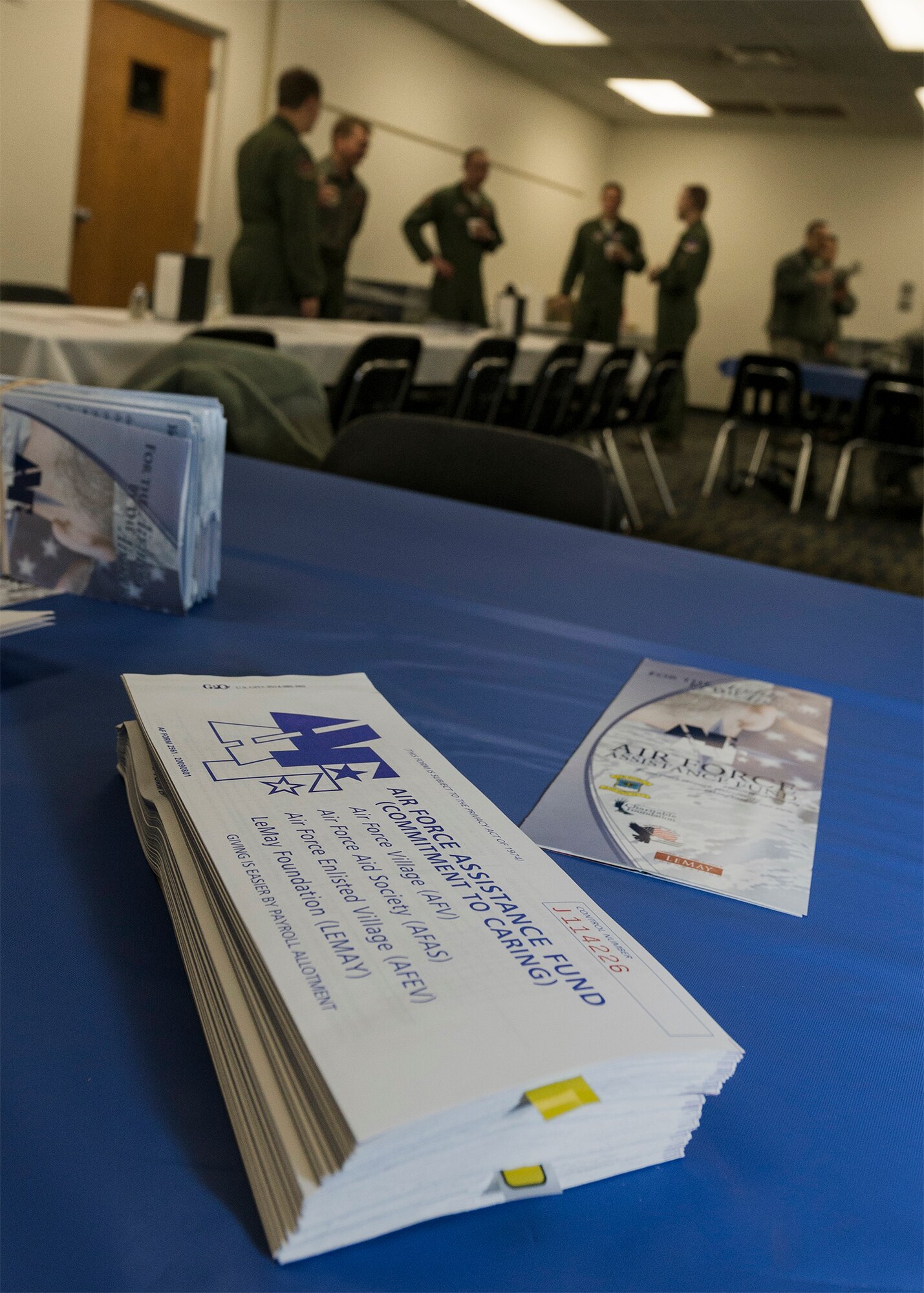 VANCE AIR FORCE BASE, Okla. -- Air Force Assistance Fund kicked off Feb. 2 with a breakfast at the Community Chapel Activity Center. Breakfast burritos, compliments of the 33rd Flying Training Wing, were served, and Team Vance members had a chance to fill out AFAF donation slips. (U.S. Air Force photo/David Poe)