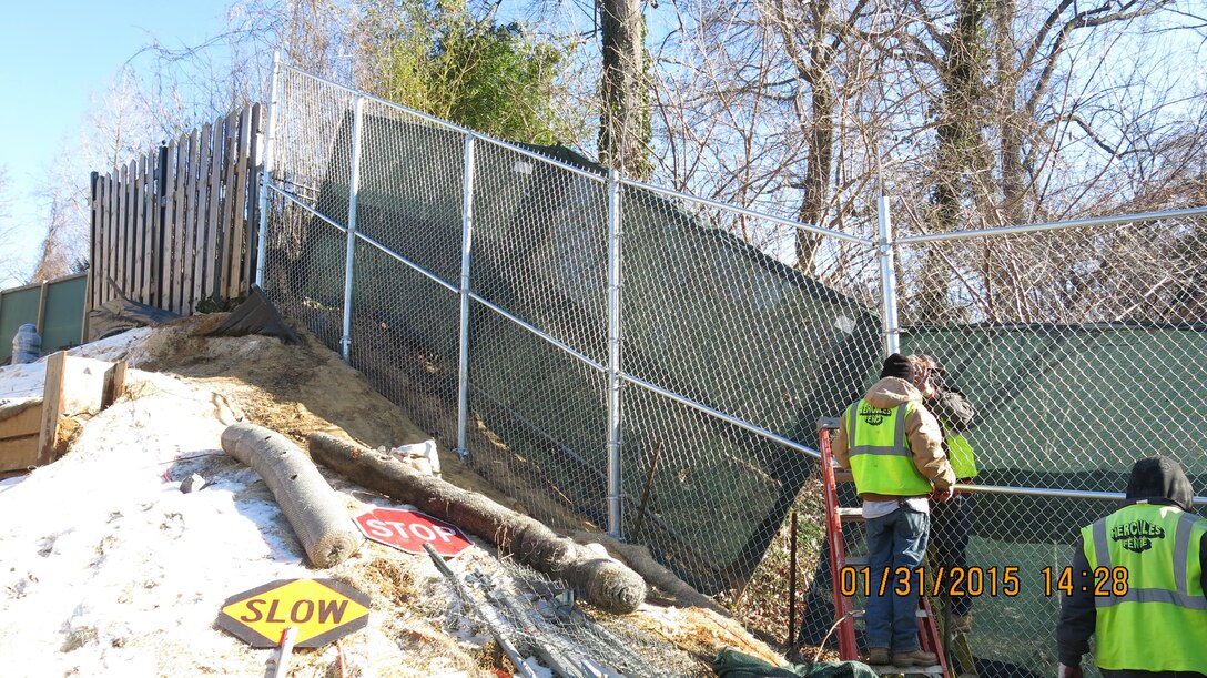 On Jan. 31, 2015, crews started installing the new fence at 4825 Glenbrook Road.  Crews plan to finish the work on Feb. 14, 2015. 