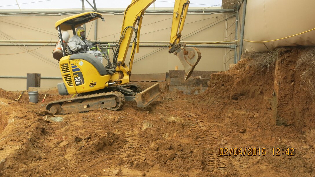 Crews continue excavation at the second tent location at 4825 Glenbrook Road.