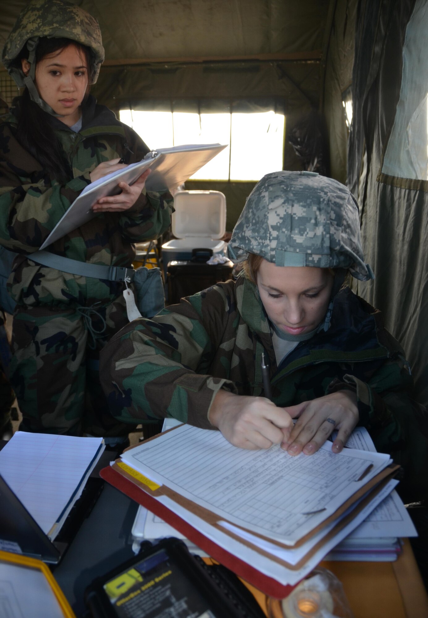 Westover Airlift Control Flight (ALCF) Airmen conduct exercise Patriot Palm at Marine Corps Air Station, Kanneohe Bay, Hawaii, Jan. 11 through Jan. 17.  ALCF is unique in that they are the first troops into a location that does not already have a working air base and usually have to operate alone until they bring in the aircraft needed to finalize the set-up of a functioning base. (U.S. Air Force photo/Staff Sgt.Kelly Goonan)