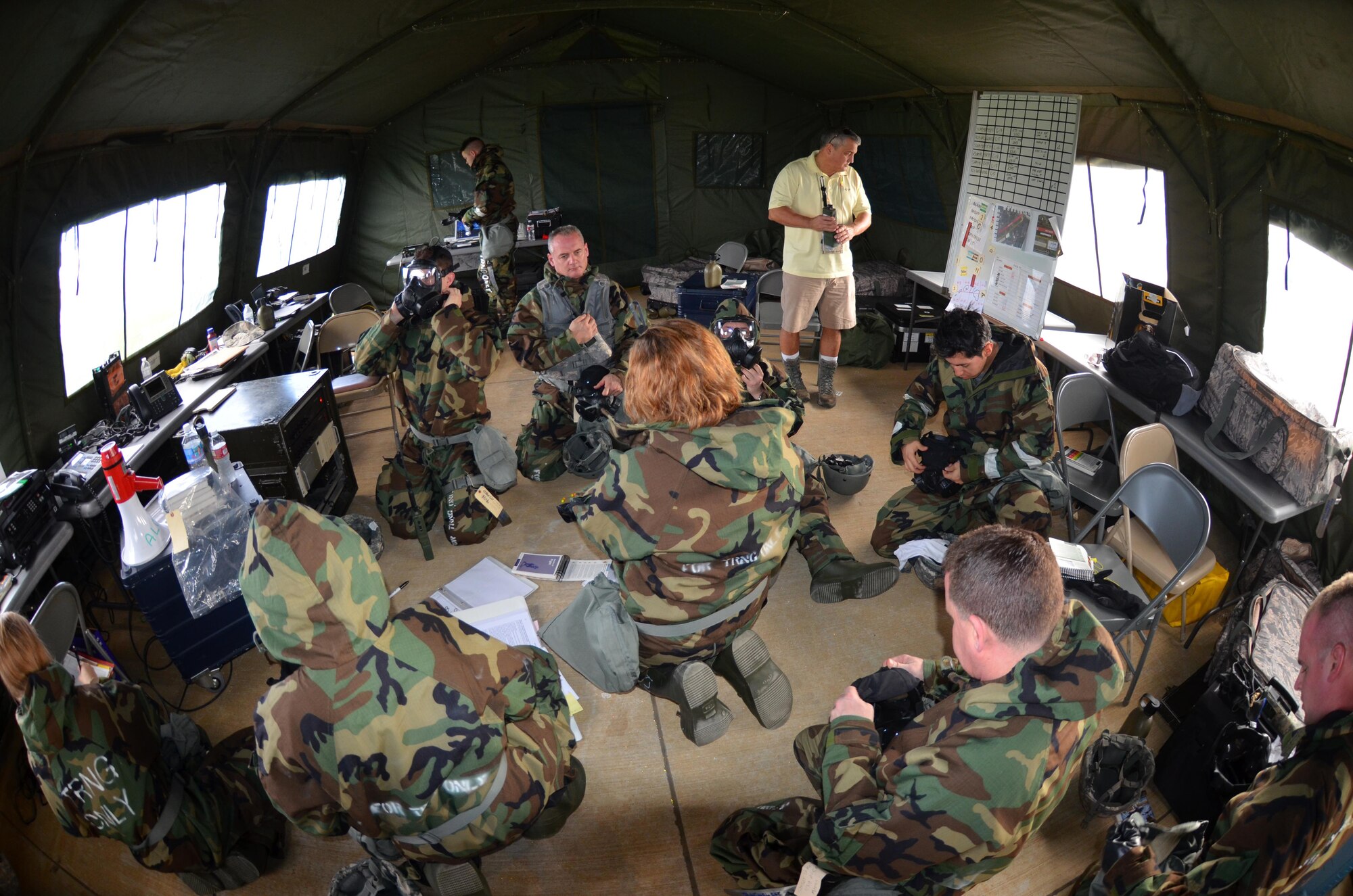 Westover Airlift Control Flight (ALCF) Airmen conduct exercise Patriot Palm at Marine Corps Air Station, Kanneohe Bay,Hawaii, Jan. 11 through Jan. 17.  ALCF is unique in that they are the first troops into a location that does not already have a working air base and usually have to operate alone until they bring in the aircraft needed to finalize the set-up of a functioning base. (U.S. Air Force photo/Staff Sgt.Kelly Goonan)