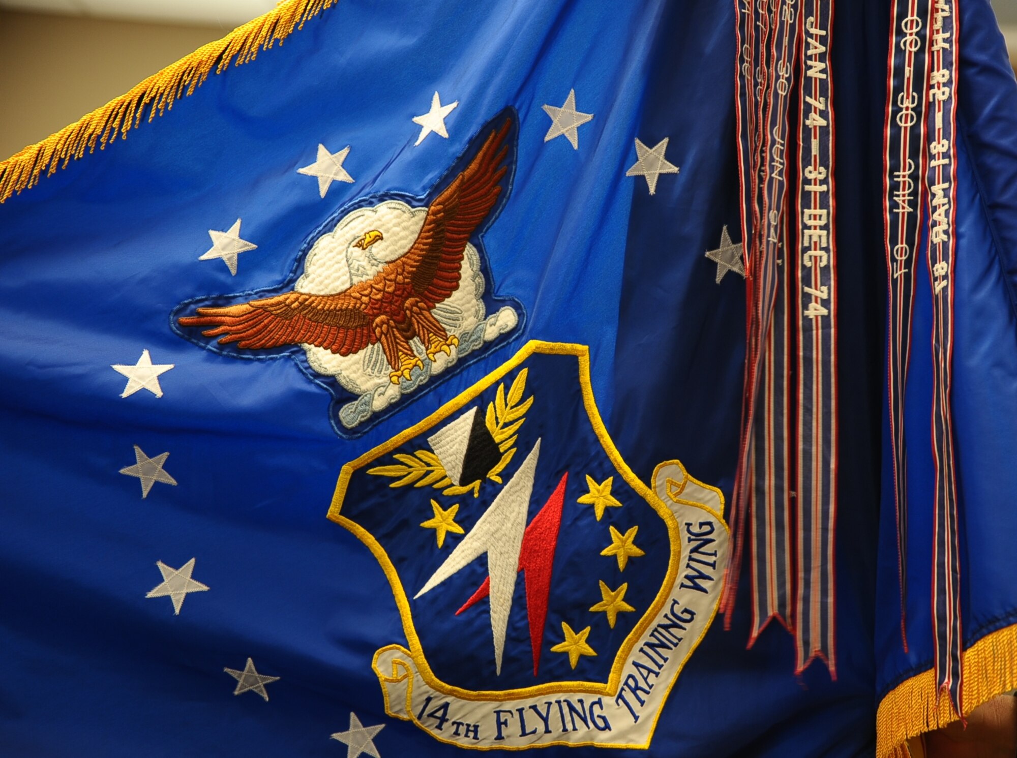 Air Education and Training Command officials recently announced the 14th Flying Training Wing as the recipient of the Outstanding Unit Award for July 1, 2012, to June 30, 2014. This is the 12th time Columbus AFB has received the AFOUA and the 10th time since the wing was designated the 14th FTW in 1972. (U.S. Air Force photo/Airman Daniel Lile)