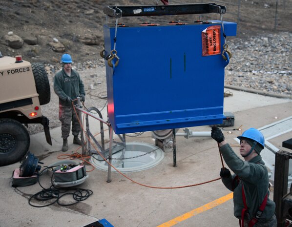 Airmen from the 341st Missile Maintenance Squadron worked to keep the launch facilities in the missile field working at optimal levels Feb. 2. Their work included swapping out batteries which keep the LFs running, removing one missile and replacing another. Maintenance in the field is essential in keeping missiles ready and on alert at all times. (U.S. Air Force photo/Airman 1st Class Dillon Johnston)
