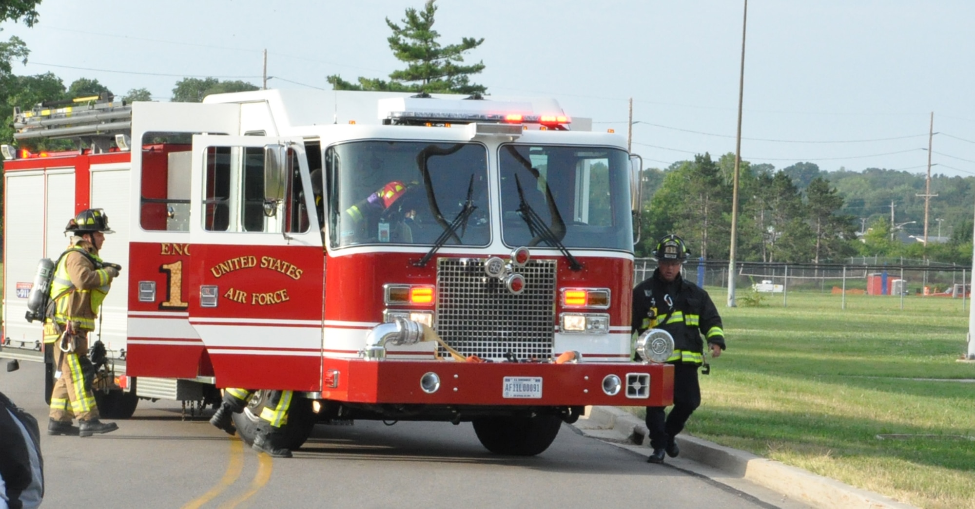 The base’s fire department personnel are multi-functional and include firefighters, EMTs or paramedics, HAZMAT technicians and rescue technicians. (Skywrighter file photo)