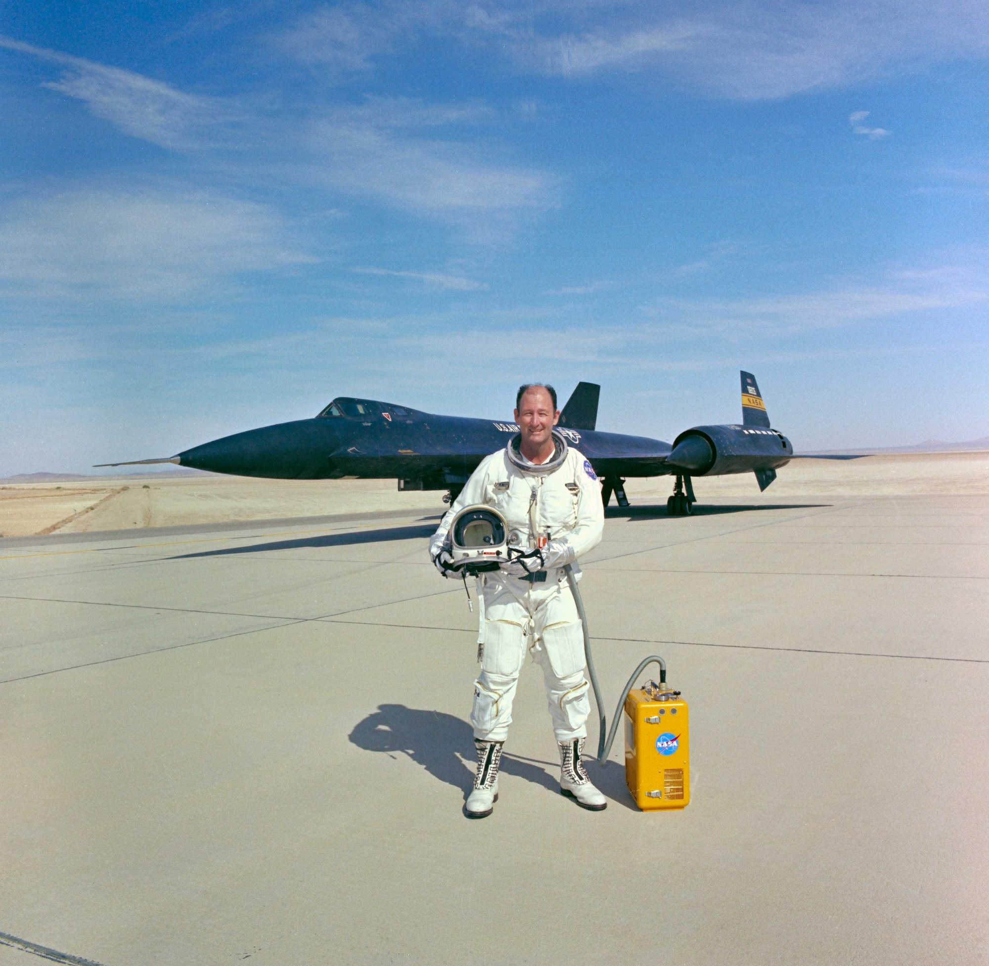 Fulton piloted the triple-sonic YF-12A for high-speed, high-altitude research missions in a joint program with the Air Force from 1969 to 1979. (NASA photo)