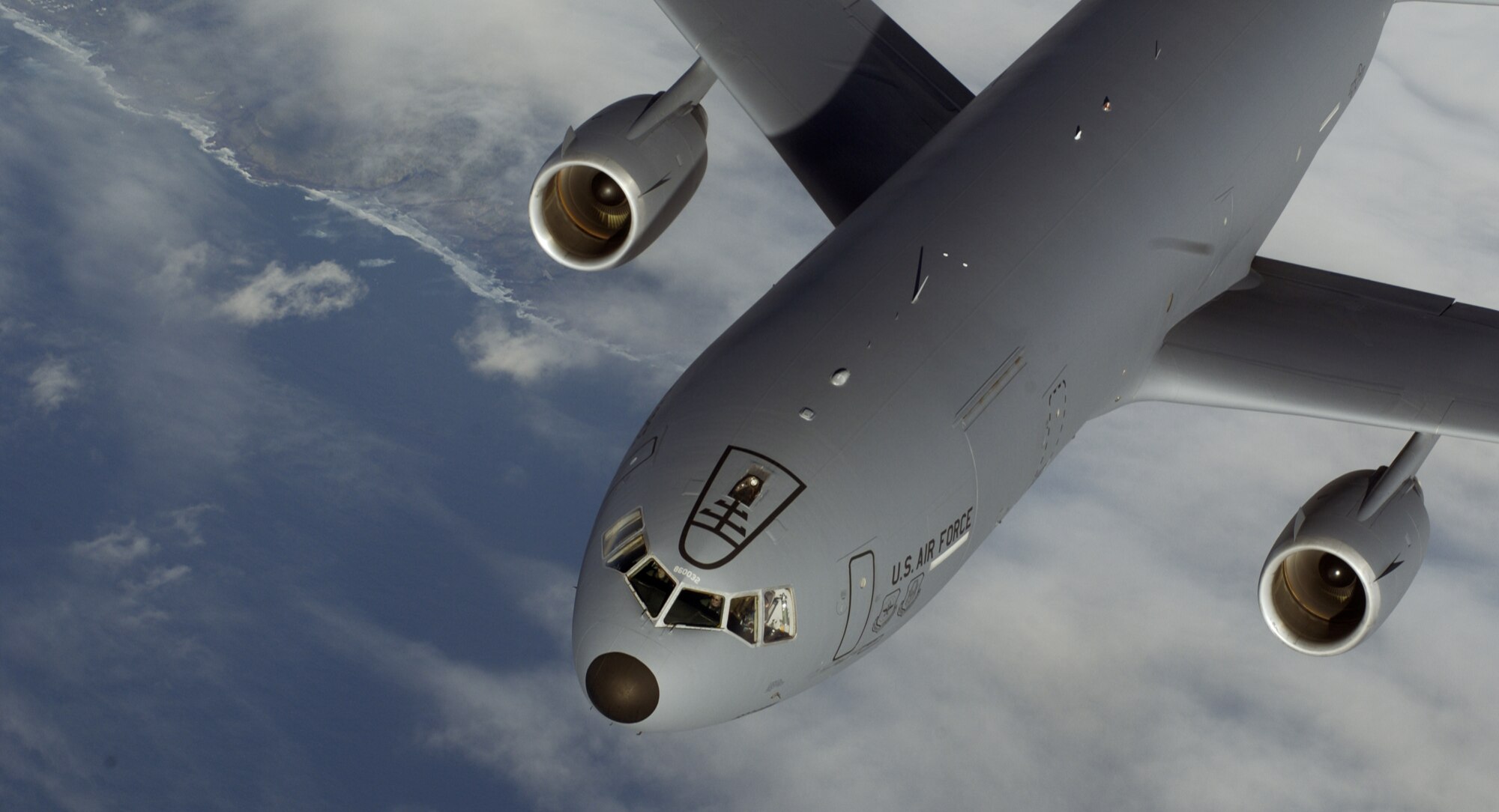 A KC-10A Extender flies off the coast of California. (U.S. Air Force photo by Master Sgt. Lance Cheung)