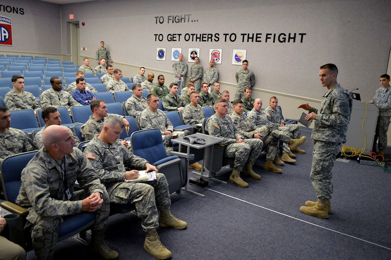 U.S. Army Maj. Gen. Richard Clarke, 82nd Airborne Division commander, provides comments during an Emergency Deployment Readiness Exercise Joint mission briefing at Green Ramp, Pope Army Airfield, North Carolina, on Jan. 27, 2015. The Emergency Deployment Readiness Exercise assesses the 82nd Airborne Division’s deployment readiness tasks for a no-notice deployment—including alert, outload procedures, and deployment—tasks that are necessary to their mission success as the Joint Forcible Entry component of the nation's Global Response Force. (U.S. Air Force photo/Marvin Krause) 