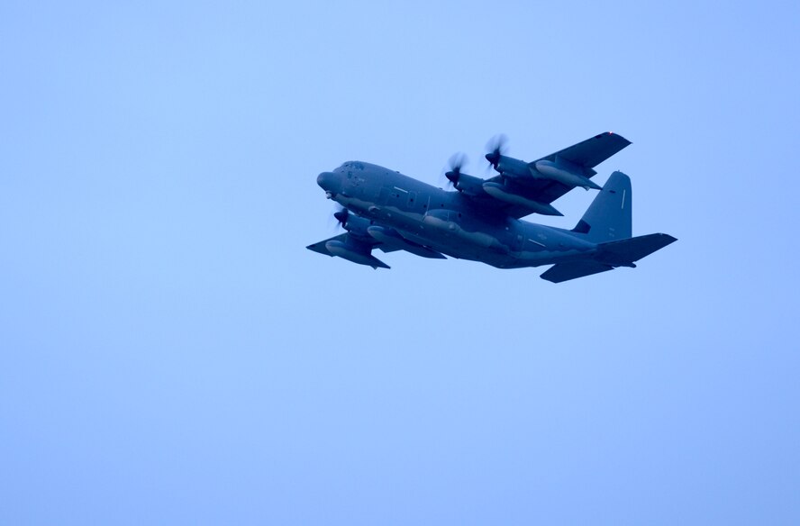 An MC-130J Commando II assigned to the 67th Special Operations Squadron takes off Jan. 29, 2015, from RAF Mildenhall, England. The MC-130J variation allows the military to perform low-level infiltration and exfiltration, as well as aerial delivery, resupply of forces and ground refueling. (U.S. Air Force photo by Senior Airman Kate Maurer/Released)