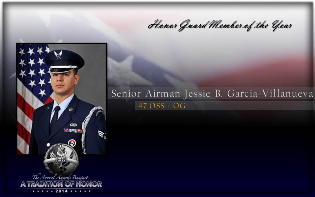 Senior Airman Jessie B Garcia-Villanueva, 47th OSS, Honor Guard Member of the Year 