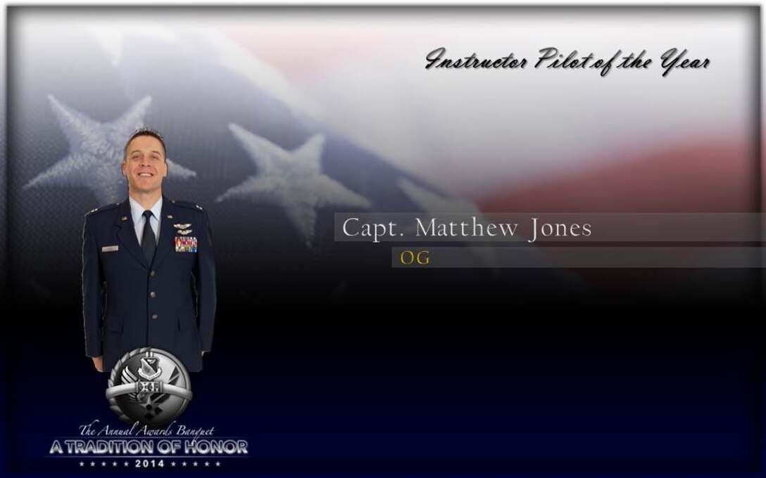 Capt. Matthew Jones, OG, Instructor Pilot of the Year