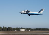 A C-146A lifts off from the 919th Special Operations Wing runway Jan. 28 at Duke Field, Fla. The 5th Special Operations Squadron began training reserve and active-duty Airmen in the aircraft in December. A new 919th SOW squadron dedicated to the Wolfhound will stand up in 2015. (U.S. Air Force photo/Tech. Sgt. Jasmin Taylor)